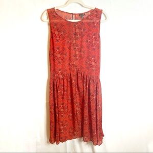 Torrid Sleeveless Orange Floral Dress -Size 4